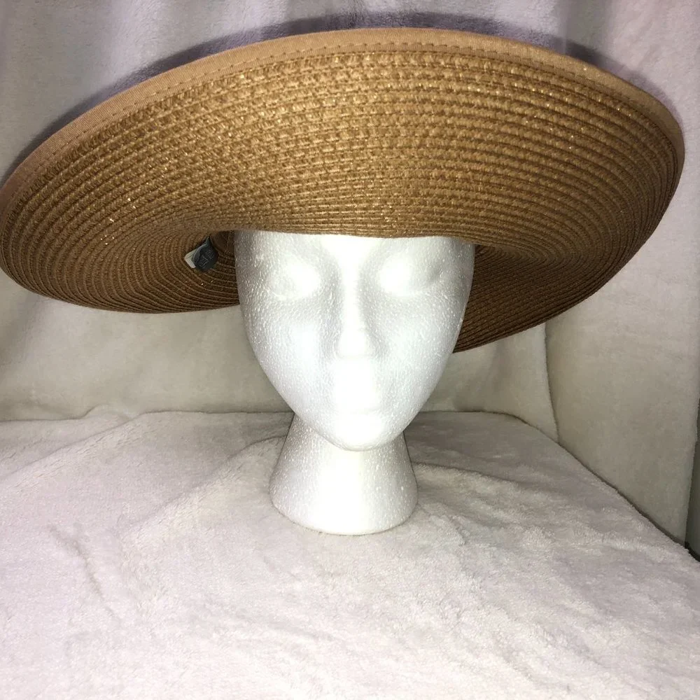 Falls‎ Creek Floppy Straw Hat Beige Tan OSFA